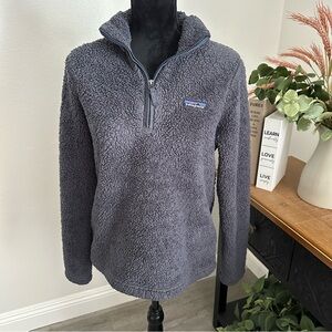 Patagonia Gray Fleece Pullover, 1/4 Zipped Up, Cozy, Casual, Sporty Size Medium
